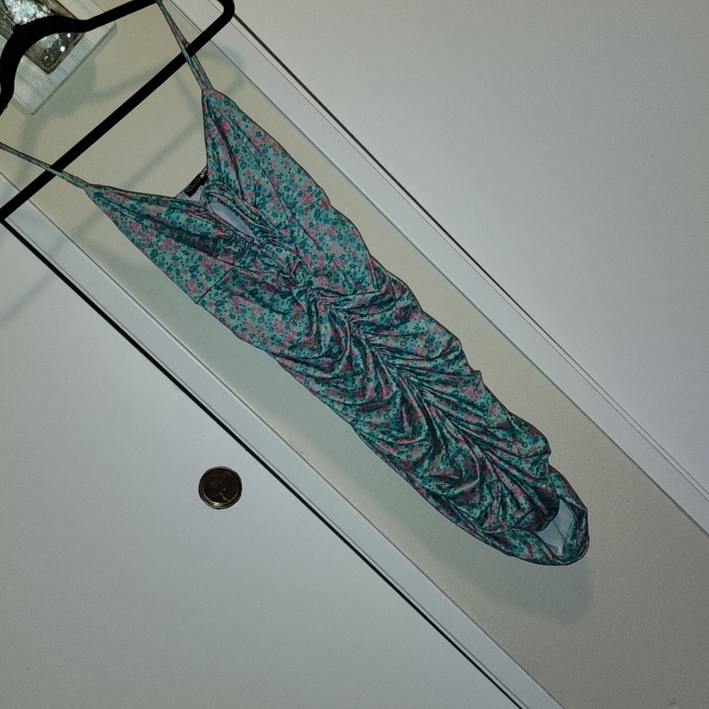 Ruched floral summer dress size M